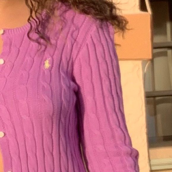 Ralph Lauren Polo Purple/Pink Cardigan - Picture 2 of 4
